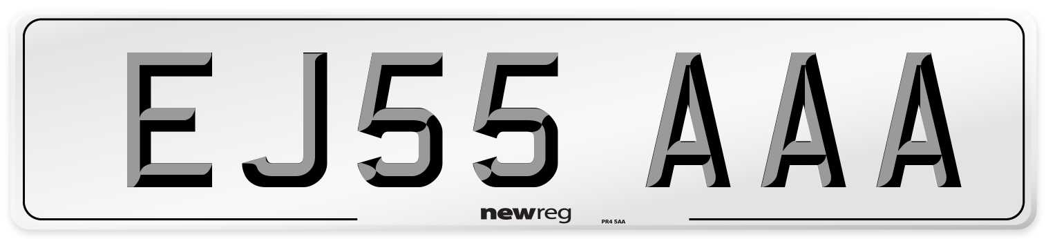 EJ55 AAA Number Plate from New Reg